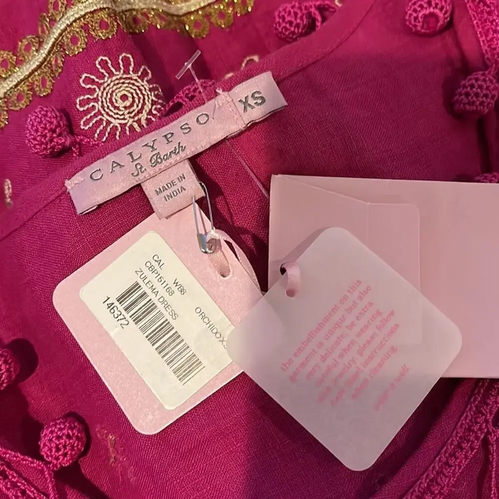 Calypso St. Barth Zulema Linen Dress Pink Size XS - Picture 11 of 12